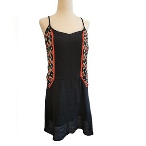 THML Black Boho Sundress | Sleeveless Boutique Dress with Patterned Panels
